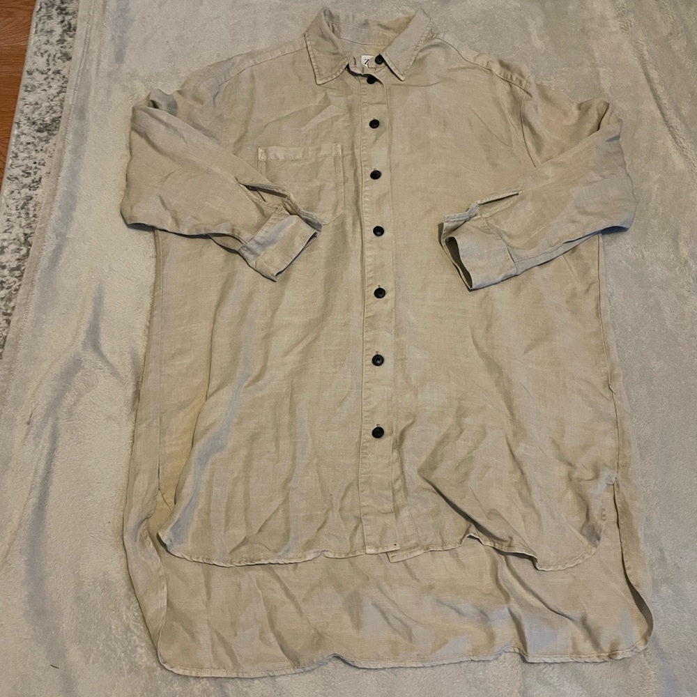 ZARA Linen Button Down